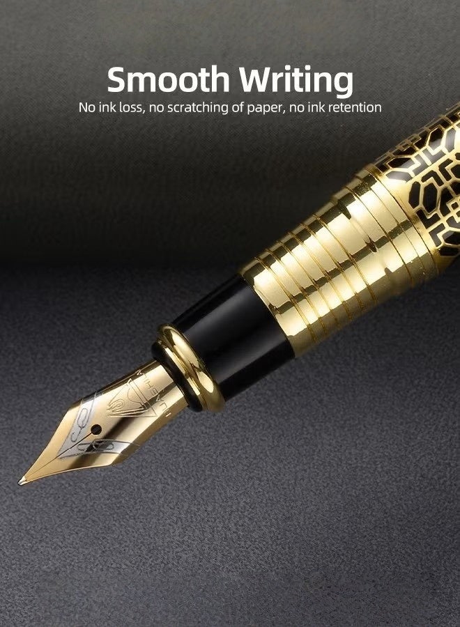 Business Metal Fountain Pen Retro Classic Style Pen Gift Smooth Writing Pen Calligraphy Pen for Signature School Office Gift Supplies - Image 4